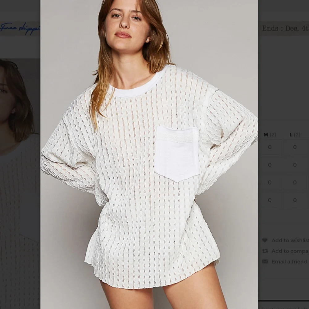 POL 💜 495 POL Long Sleeve Relaxed Fit Cut and Sew Knit Top SR32